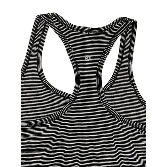 Lululemon run sweat repeat tank striped black and white size 10 - Picture 4 of 7